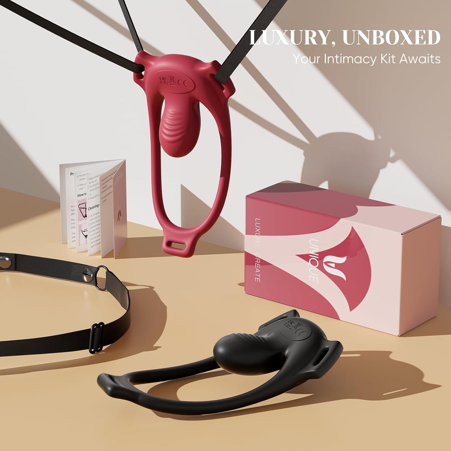 NoirControl Cock Ring Clit Vibrator Remote Harness 9 Modes - SinfulX - Personal Care > Sexual Wellness > Couples Cock Ring