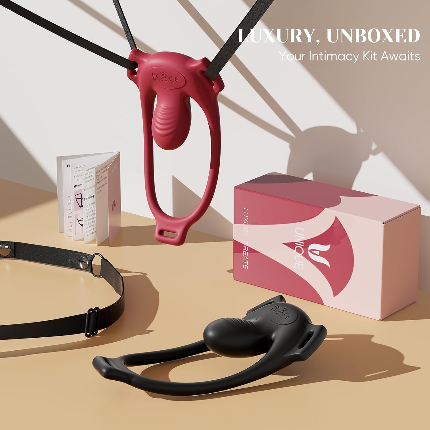 NoirControl Cock Ring Clit Vibrator Remote Harness 9 Modes - SinfulX - Personal Care > Sexual Wellness > Couples Cock Ring