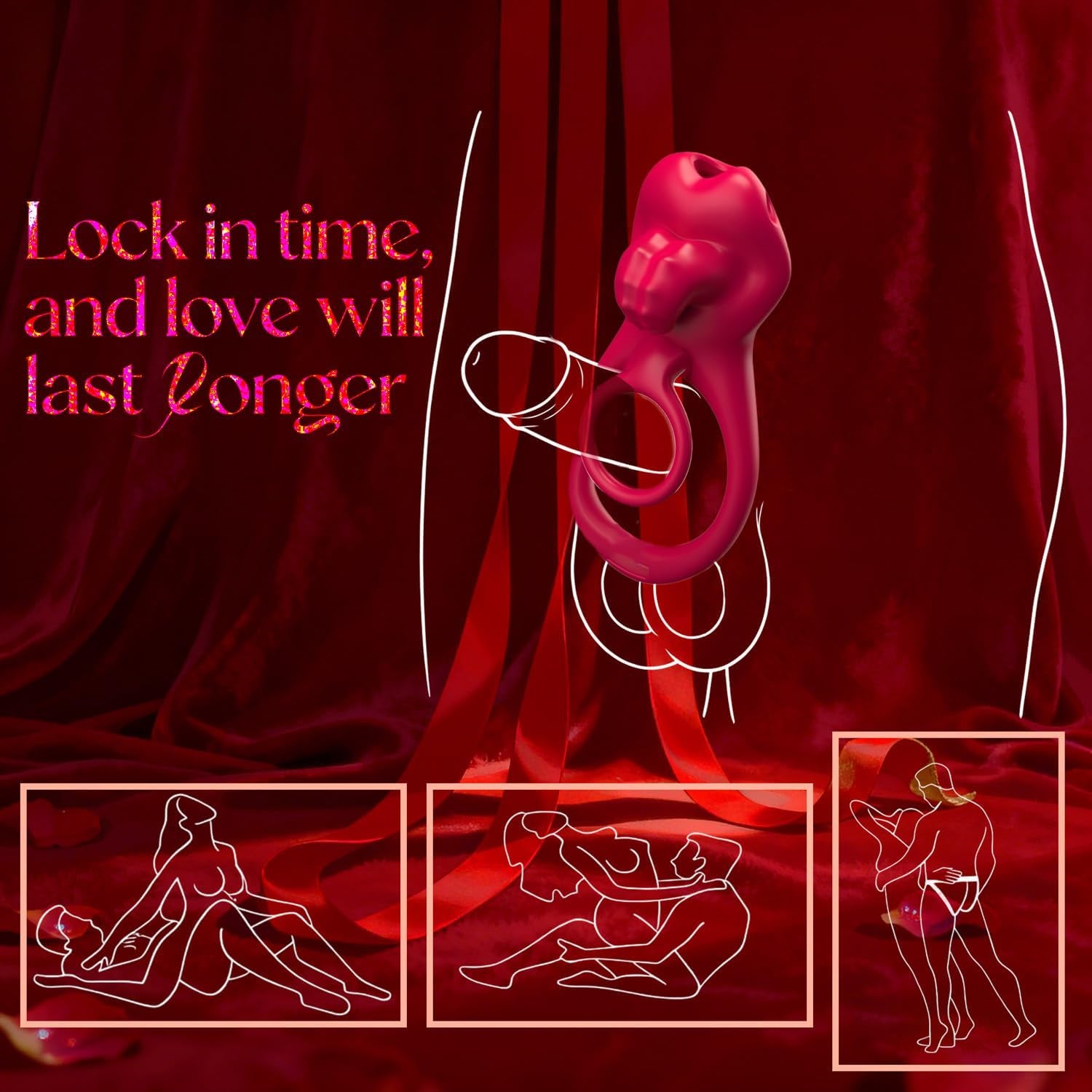 CrimsonSwitch Convertible Cock Ring Clit Stimulator App Control - SinfulX - Personal Care > Sexual Wellness > Couples Cock Ring