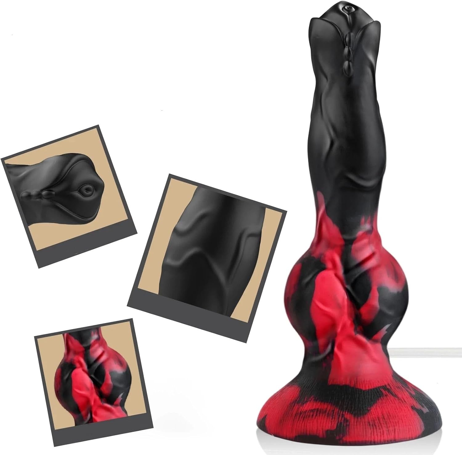 Squirting Dildo Sex Toys, 8.3'' Silicone Dildo Soft with 2 Knots, Dildos with Suction Cup, Sex Toy - SinfulX - 