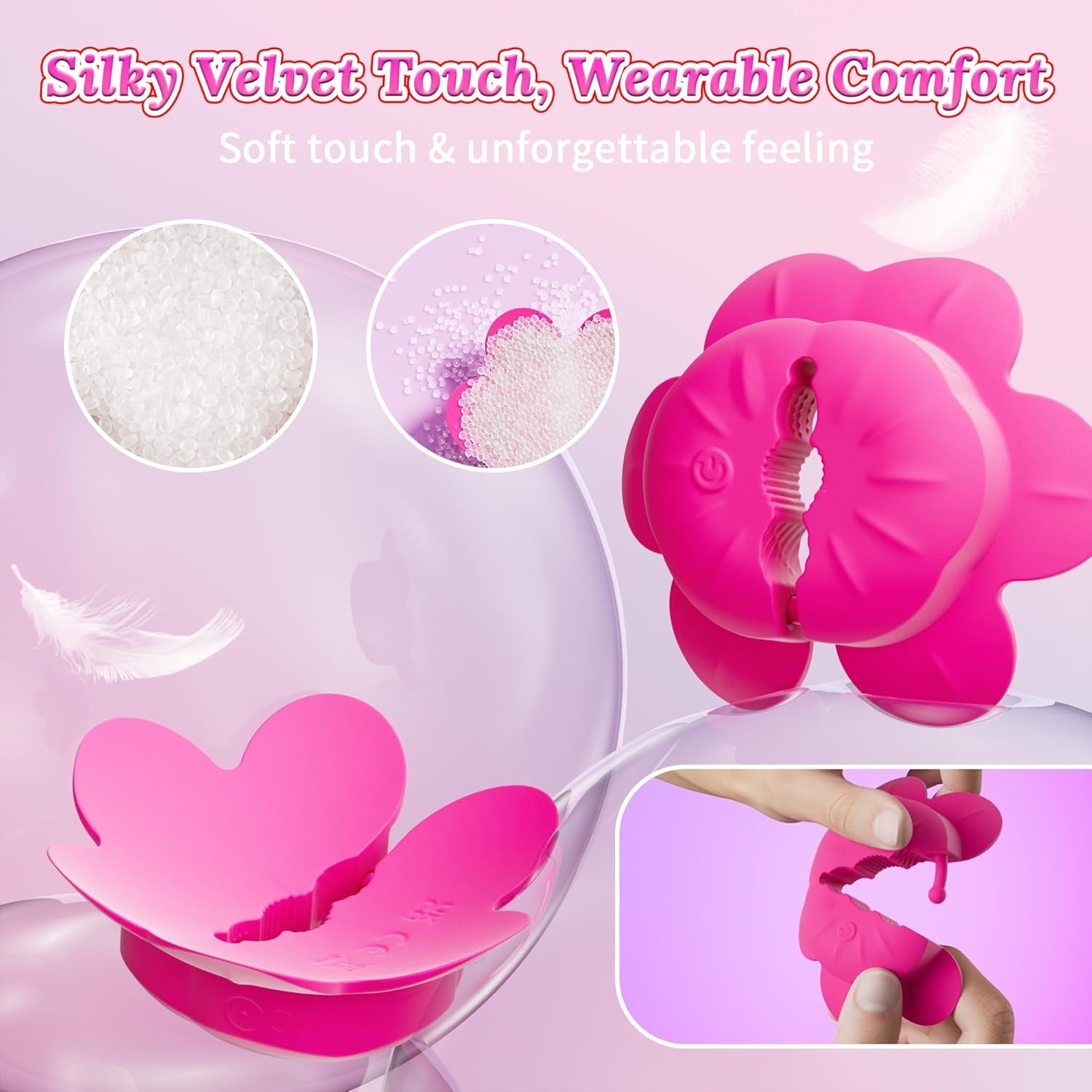 PetalWave Remote Nipple Vibrators 10 Modes – Discreet Wear - SinfulX - Personal Care > Sexual Wellness > Nipple Stimulator