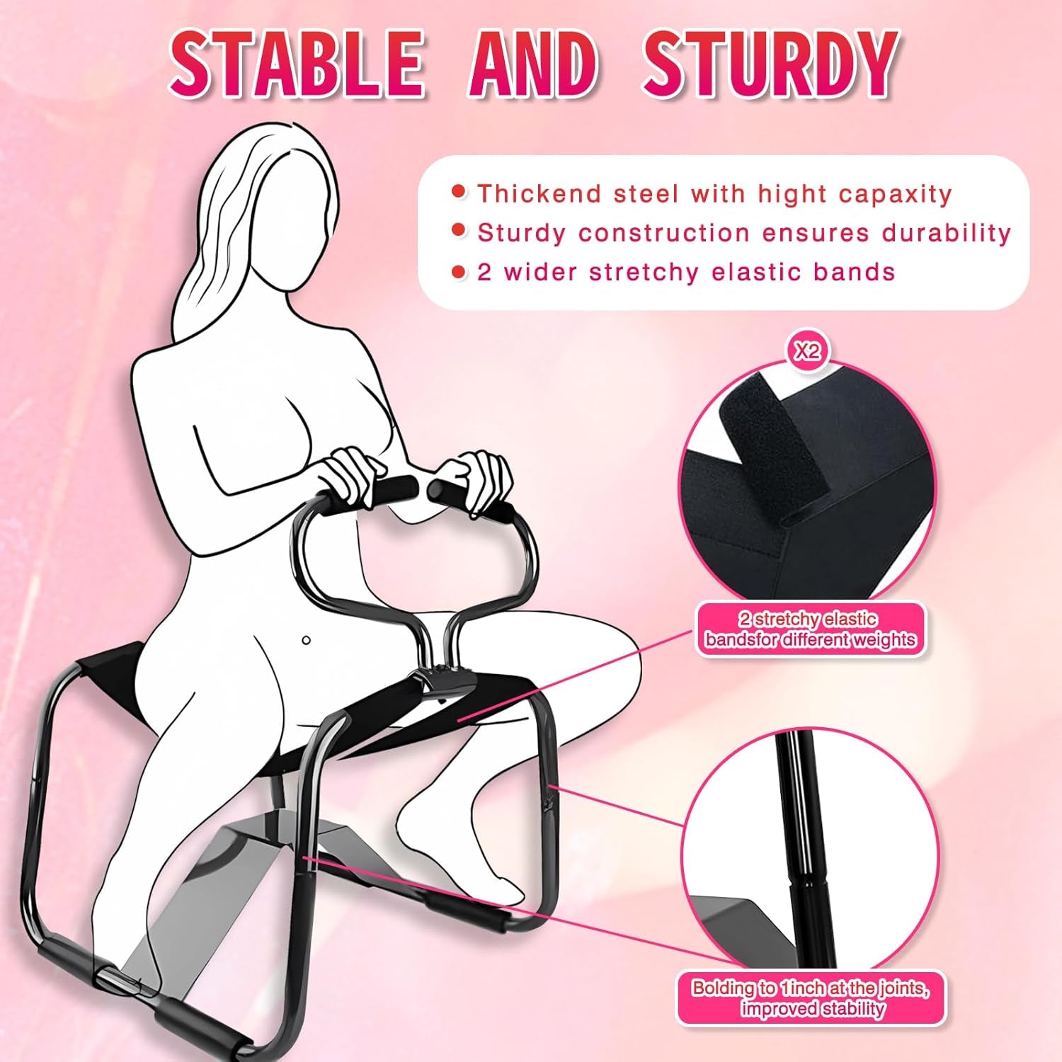 Multifunctional Sex Chair – Position Enhancer with Sturdy Handrail for Couples' Pleasure - SinfulX - 