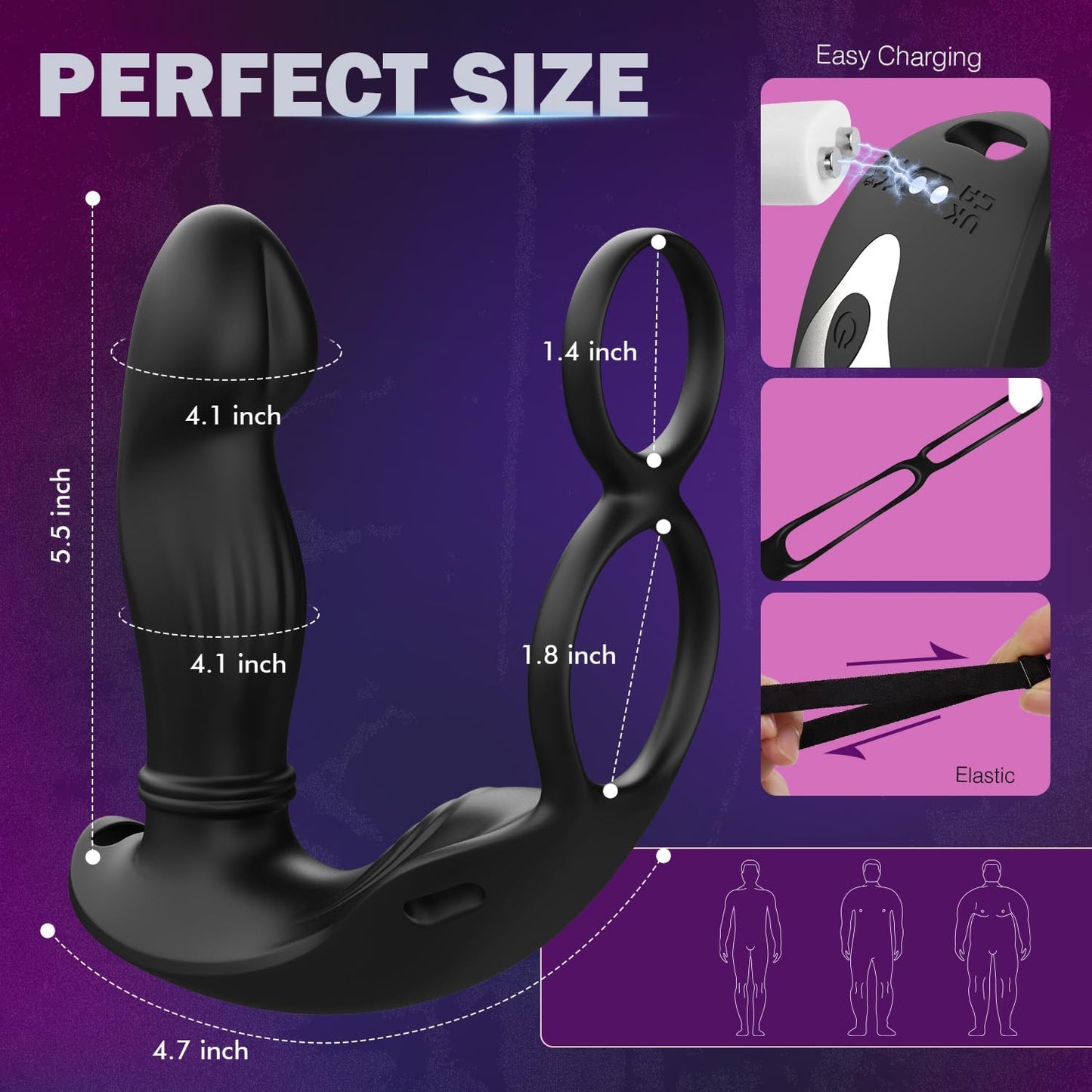 CoreDominus Thrusting Prostate Massager Cock Ring App Remote - SinfulX - Personal Care > Sexual Wellness > Prostate Massager Cock Ring