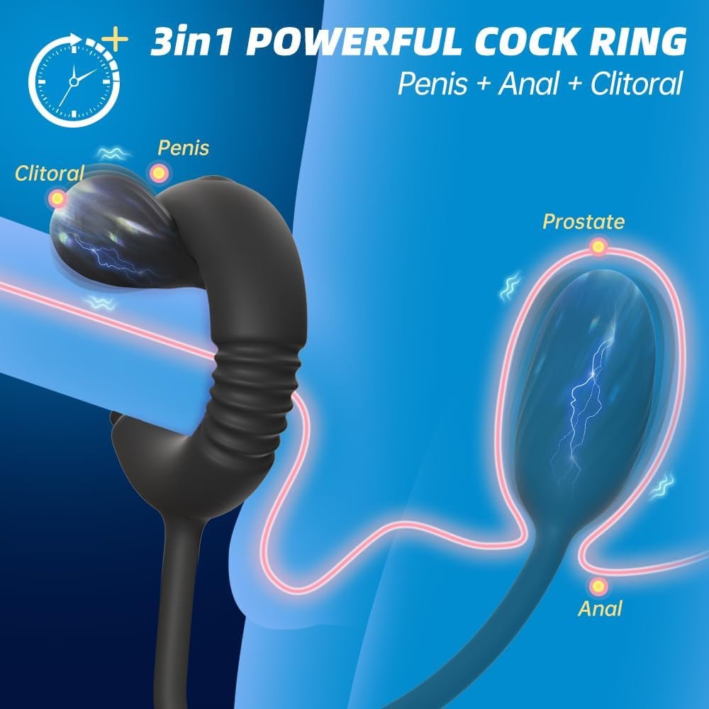 NexusForce Remote Cock Ring Prostate Massager 10 Modes Silicone - SinfulX - Personal Care > Sexual Wellness > Prostate Massager Cock Ring