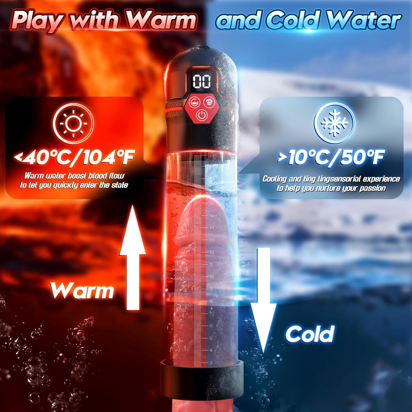 Sex Toys Electric Penis Pump - Male Sex Toys - Pumps & Enlargers Male Masturbator with 5 Suction Intensities & 7 Vibrating Modes, Dick Pump Penis Enlarger for Men Erection, Cock Pump with Pocket Pussy - SinfulX - 