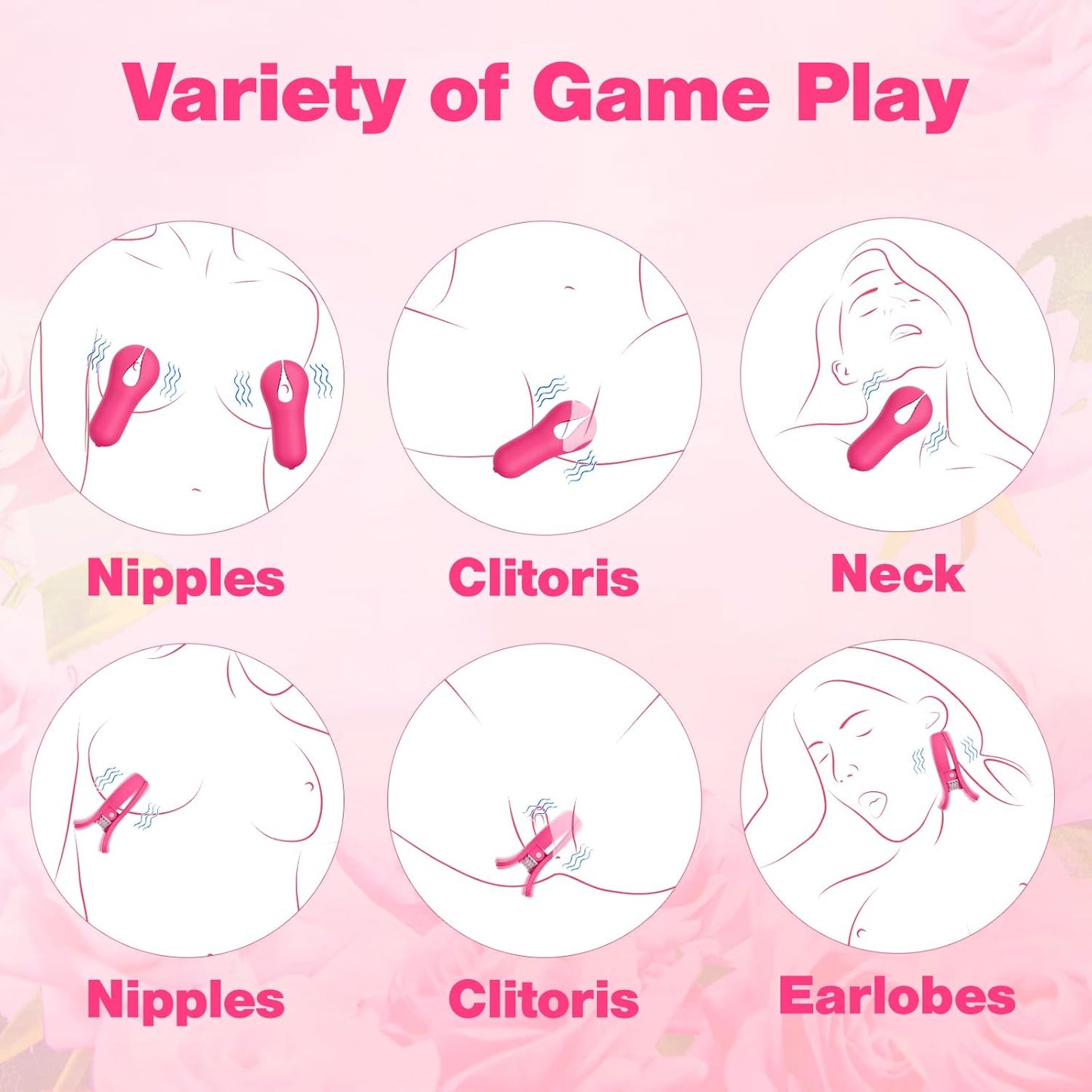 DualClamp Vibrating Nipple & Clitoral Clamps 9 Modes - SinfulX - Personal Care > Sexual Wellness > Nipple Stimulator