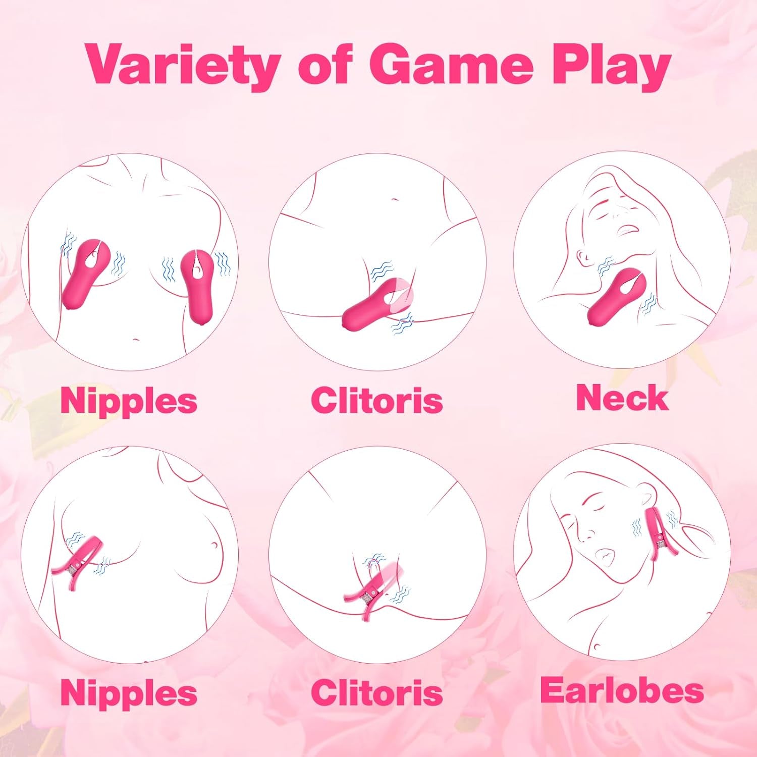 DualClamp Vibrating Nipple & Clitoral Clamps 9 Modes - SinfulX - Personal Care > Sexual Wellness > Nipple Stimulator