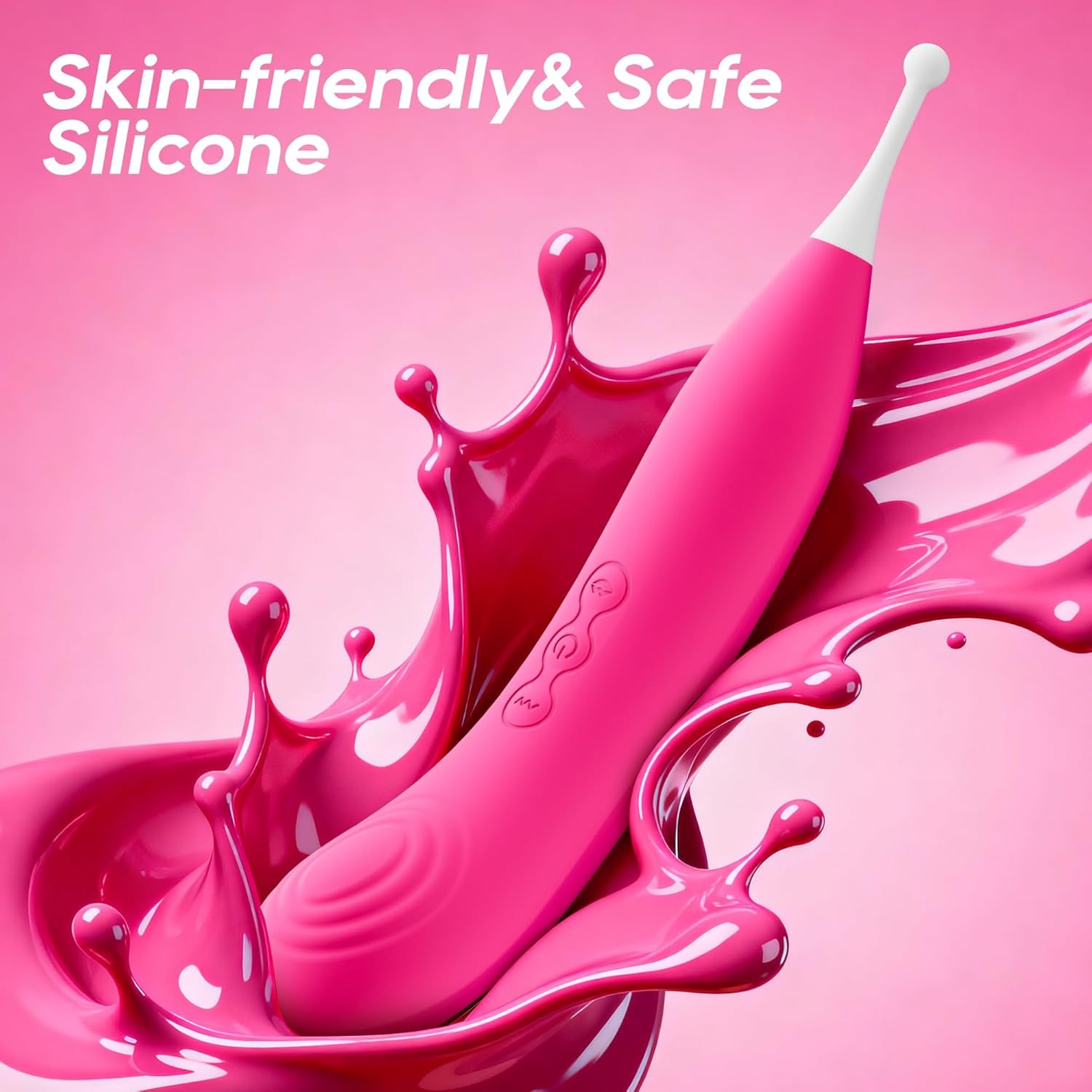 Clitoral Vibrator Sex Toys for Women, 5 in 1 Pinpoint Squirting Vibrator Wand, Clit G-Spot Anal Stimulator with 7 Vibration & Slapping, High Frequency Vibe Personal Massager Wand 3 Silicone Heads
