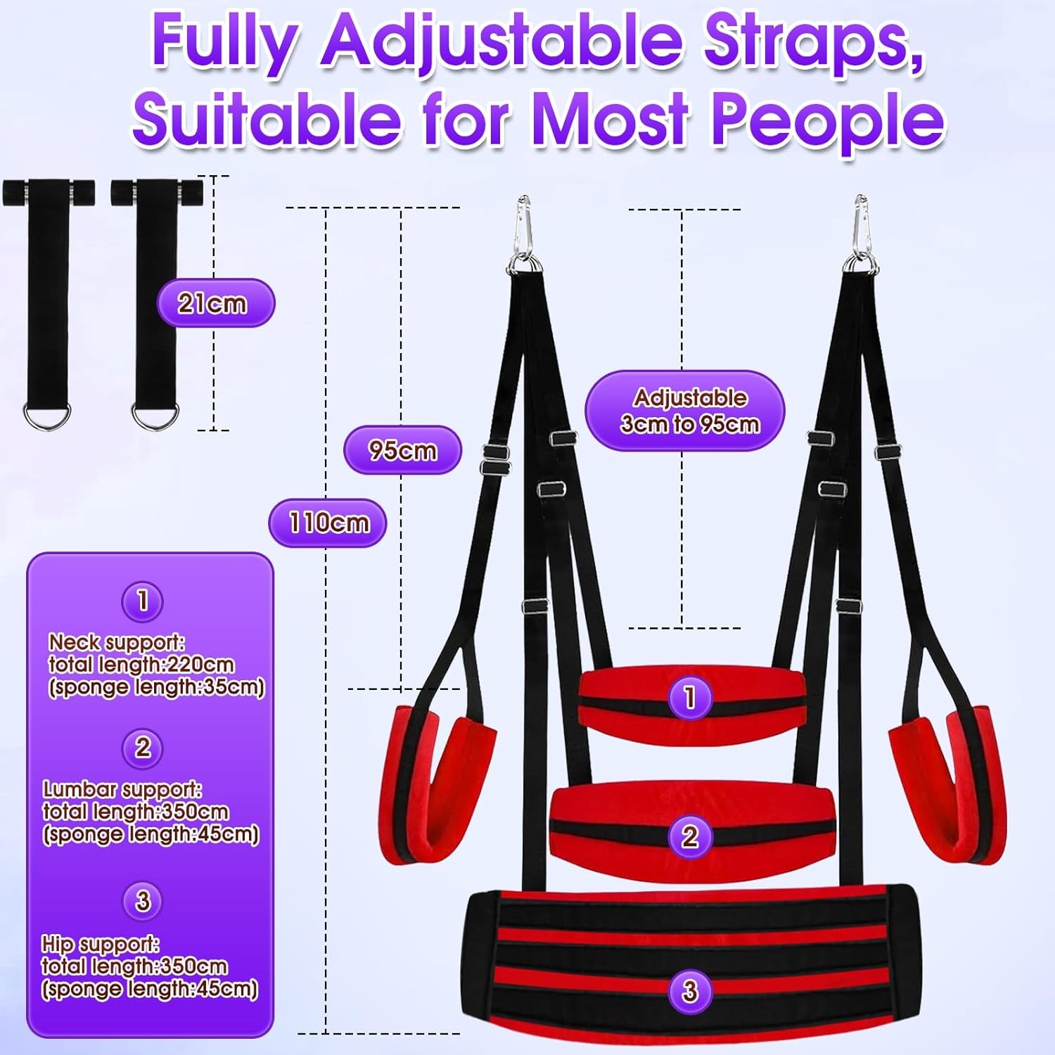 TitanHold Heavy - Duty Sex Swing 800lb Adjustable - SinfulX - Personal Care > Sexual Wellness > Sex Swing