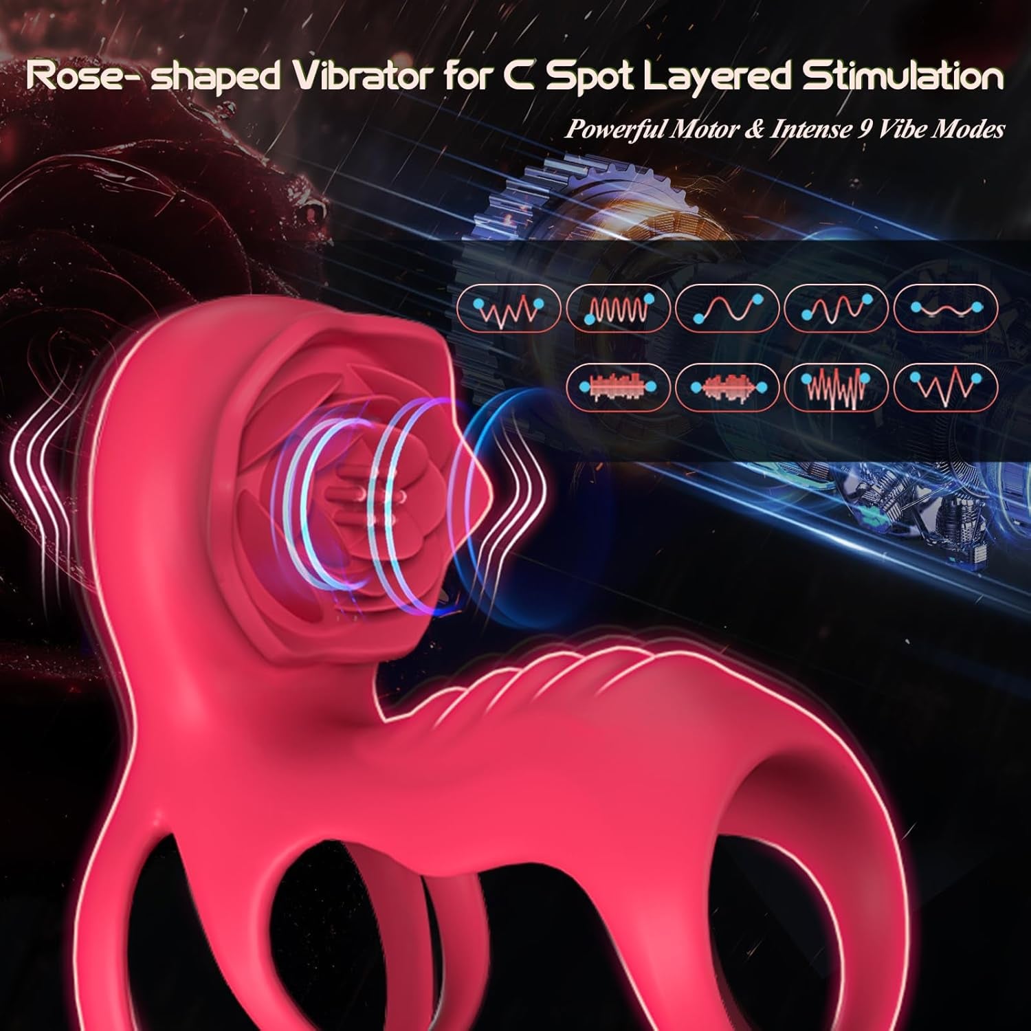 TriLock Cock Ring Extender Clit G - Spot Vibrator 9 Modes - SinfulX - Personal Care > Sexual Wellness > Couples Cock Ring