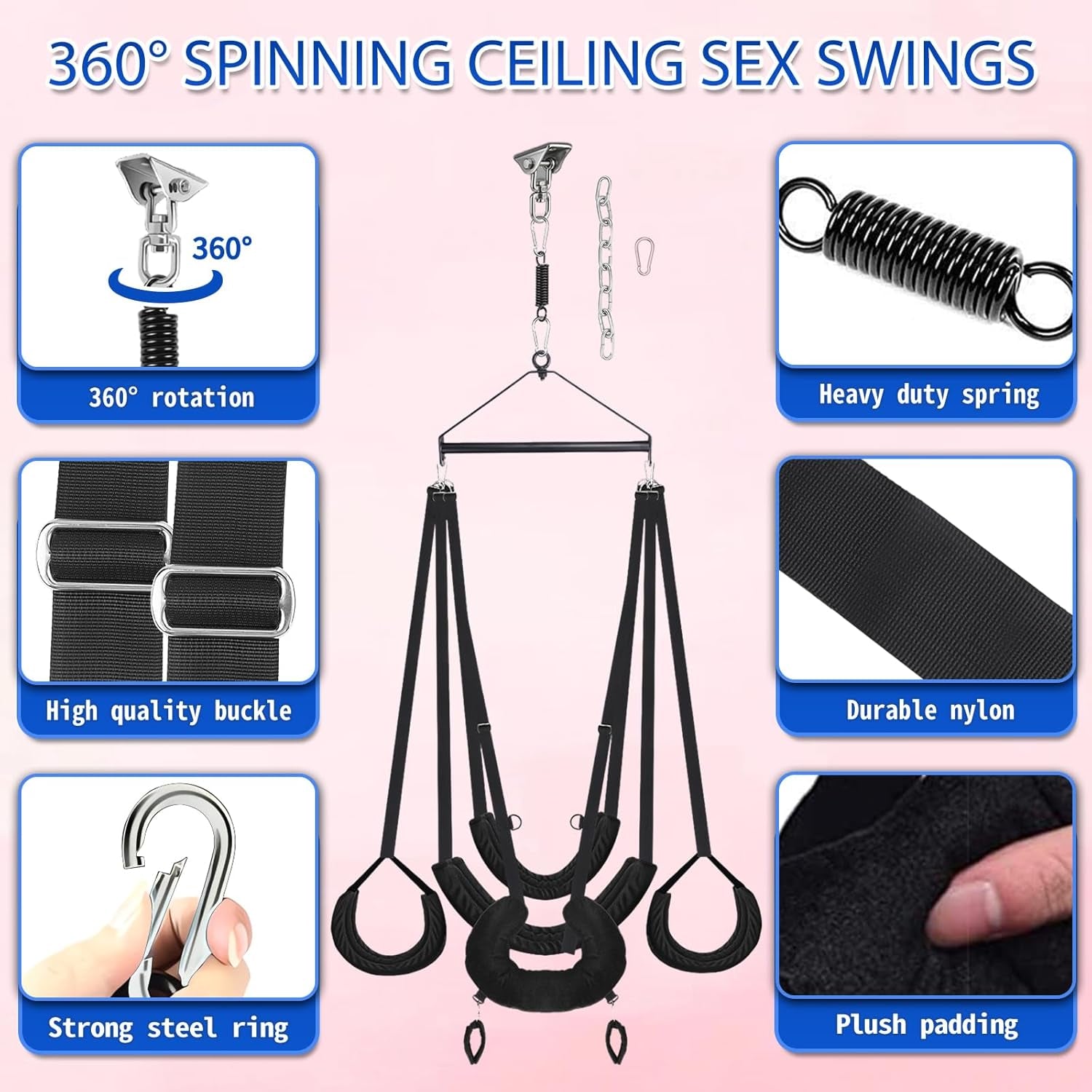 OrbitLux 360° Adjustable Ceiling Sex Swing - SinfulX - 