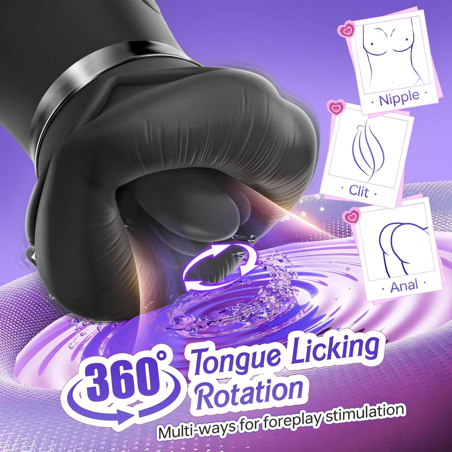 Vibrator Adult Sex Toys for Women - 5IN1 Mouth Sucking Vibrator Rose Sex Toy, 10 Tongue Licking, 3 Auto & 1 Manual Sucking Adult Toys New APP, Anal Clit Nipple Vibrators Female Couples Sex Toys - SinfulX - 