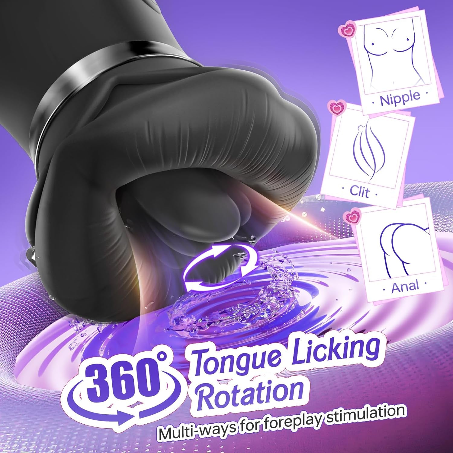 Vibrator Adult Sex Toys for Women - 5IN1 Mouth Sucking Vibrator Rose Sex Toy, 10 Tongue Licking, 3 Auto & 1 Manual Sucking Adult Toys New APP, Anal Clit Nipple Vibrators Female Couples Sex Toys - SinfulX - 