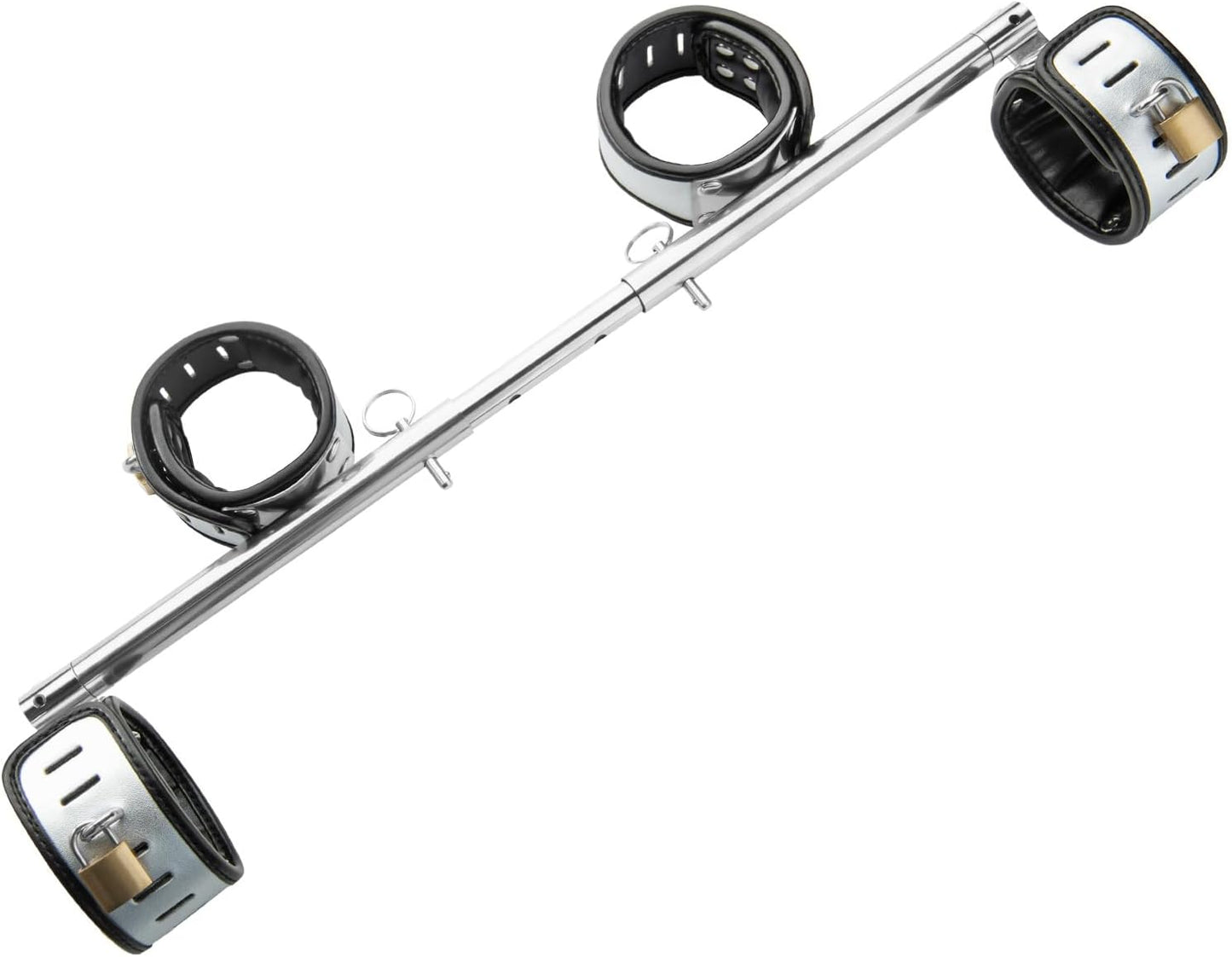 Spreader Bar Heavy Duty Swiveling Stainless Steel Bar Home Gym Equipment with 4 Furry PU Adjustable Cushioned Straps for Fitness Training, Pilates and Yoga Accessories Kit. - SinfulX - 
