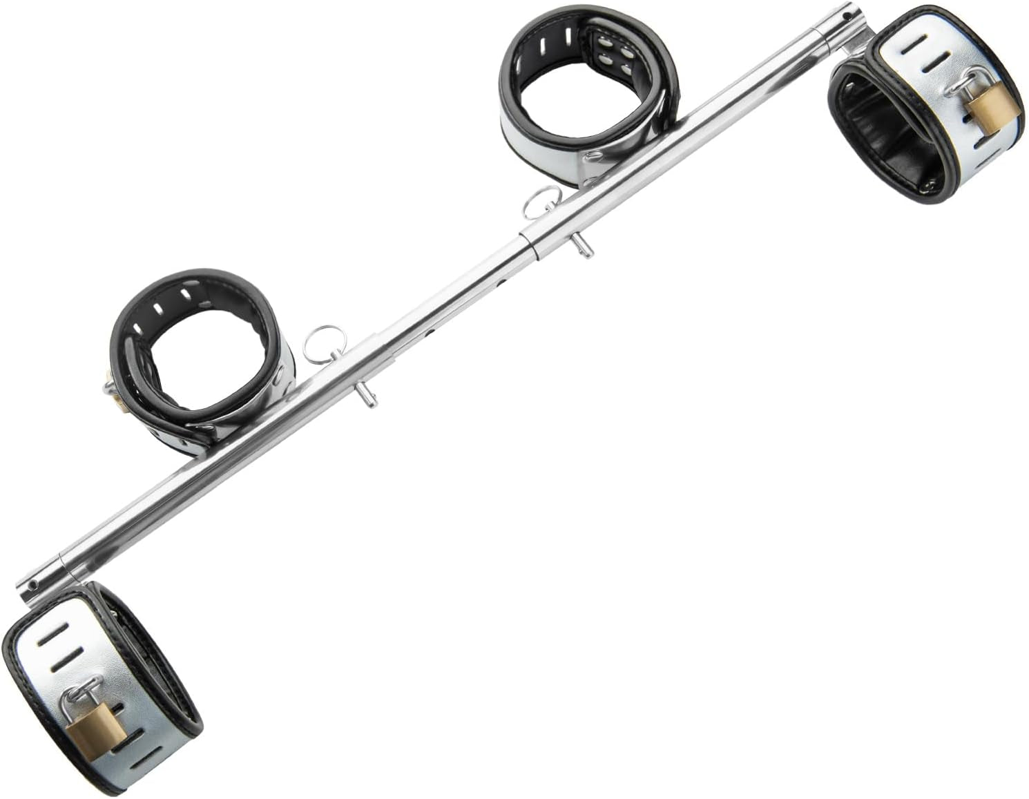 Spreader Bar Heavy Duty Swiveling Stainless Steel Bar Home Gym Equipment with 4 Furry PU Adjustable Cushioned Straps for Fitness Training, Pilates and Yoga Accessories Kit. - SinfulX - 