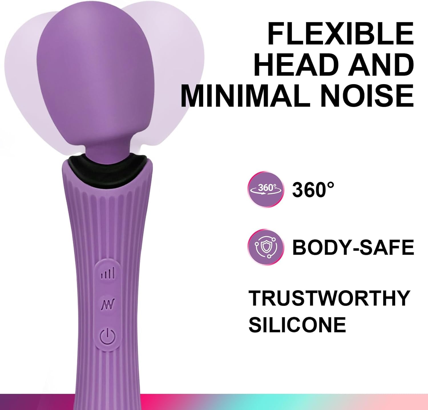 VeloraPulse Rechargeable Wand Vibrator 12 Modes Waterproof - SinfulX - Personal Care > Sexual Wellness > Wand Vibrator