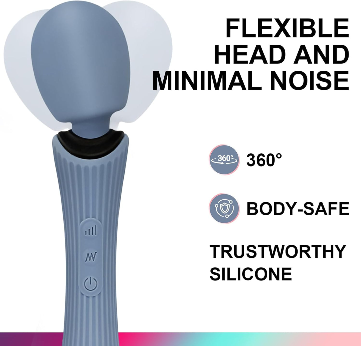 AquaLock Waterproof Wand Vibrator 12 Modes - SinfulX - Personal Care > Sexual Wellness > Wand Vibrator