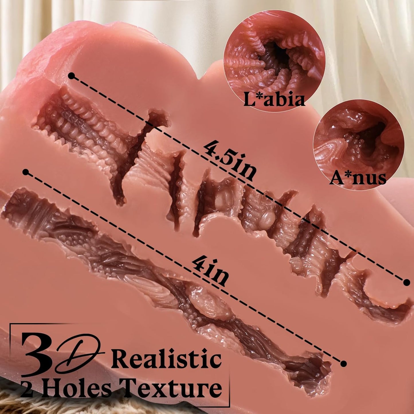 Portable Sex Doll Male Masturbator for Men Pocket Pussies - 3.3LB Brown BBW Torso with Lifelike Touch, Perfect Waist - To - Hip Ratio & Two Textured Channels,Vagina Anal for Several Sex Positions - SinfulX - 