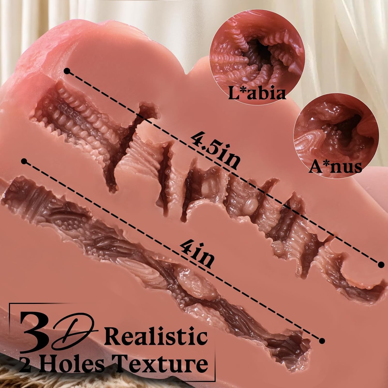 Portable Sex Doll Male Masturbator for Men Pocket Pussies - 3.3LB Brown BBW Torso with Lifelike Touch, Perfect Waist - To - Hip Ratio & Two Textured Channels,Vagina Anal for Several Sex Positions - SinfulX - 