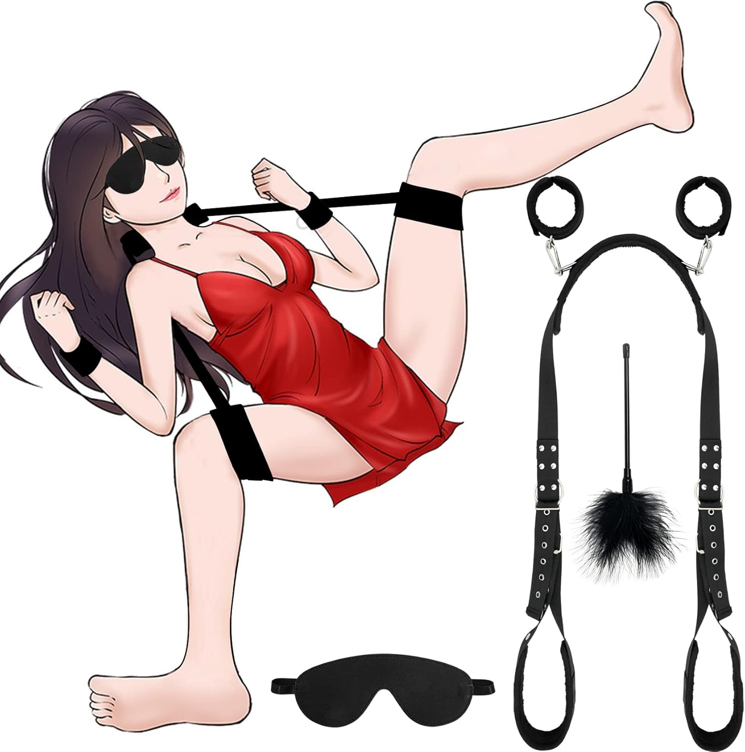 SoftBound BDSM Sling Restraint Kit Cuffs Blindfold - SinfulX - Personal Care > Sexual Wellness > Sex Sling