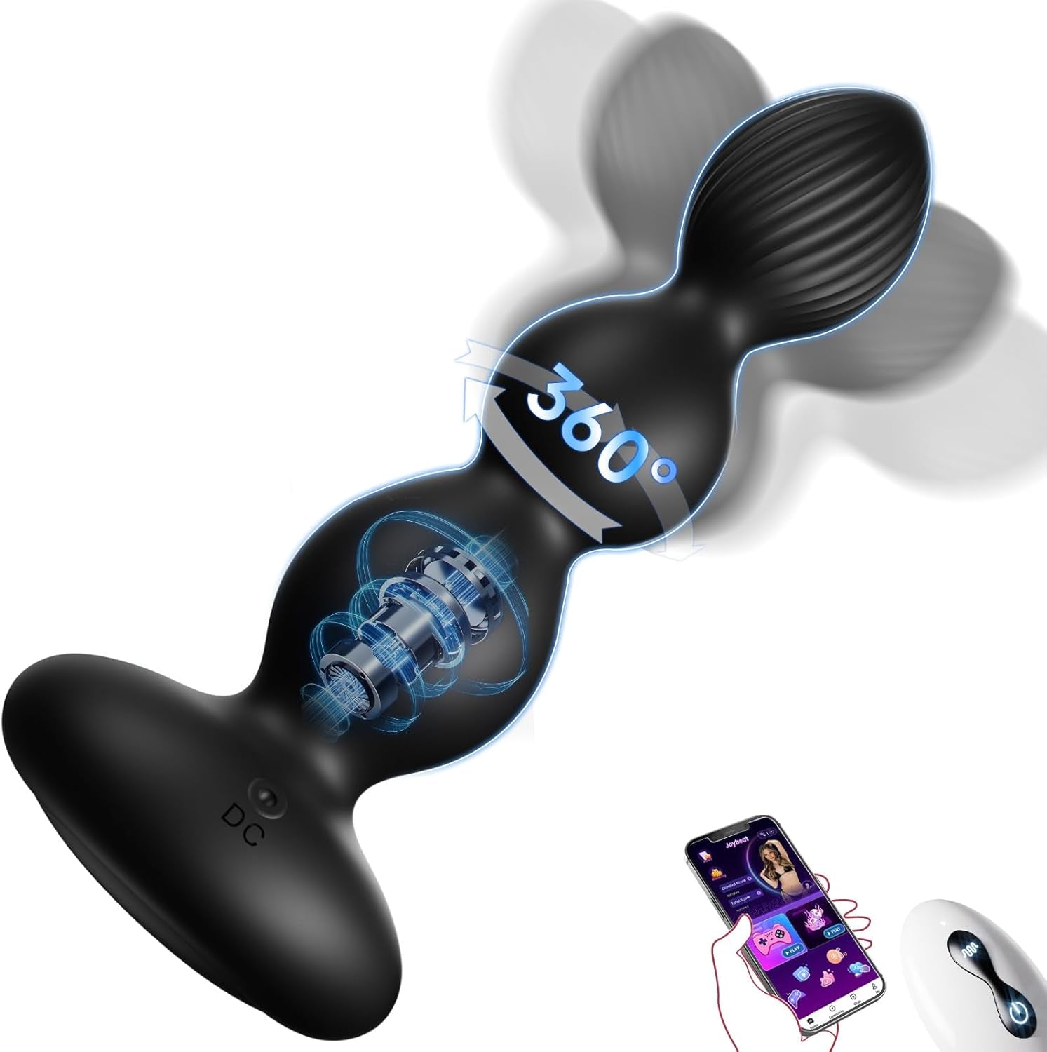 360° Rotation Adult Sex Toys for Men Prostate Massager - Swirl Surround Stimulate Prostate Point APP Remote Control, Adult Toys Anal Plug with 10 Vibrating, Anal Toys Vibrator Mens - SinfulX - 