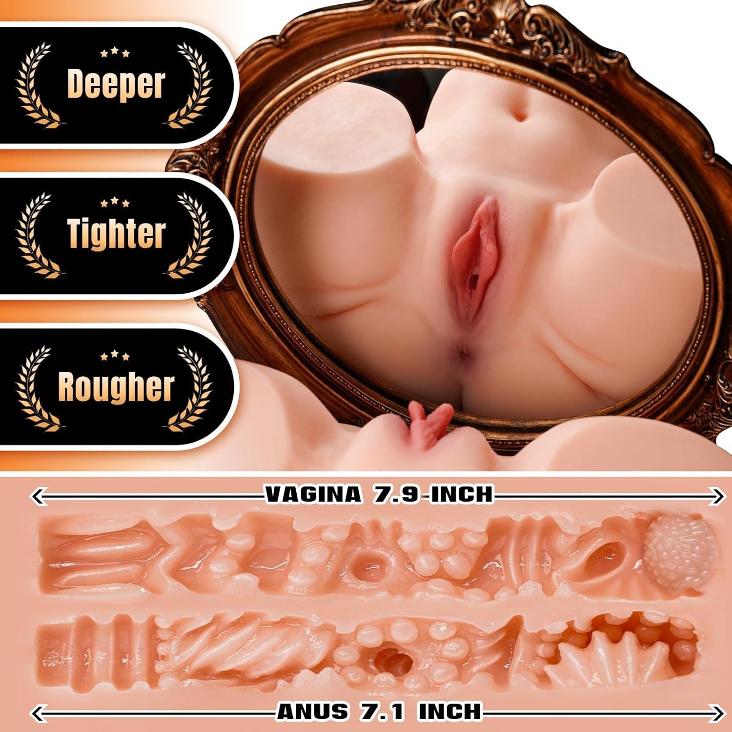 BBW Sex Doll Big Ass Male Sex Toys with Luggage, 36LB Realistic Plump Cheek Sex Dolls Masturbator & Dual - Layer Bouncy Butt, Tight Vagina & Anal Channels Adult Sex Toy Storker for Men Lifelike Pressure - SinfulX - 