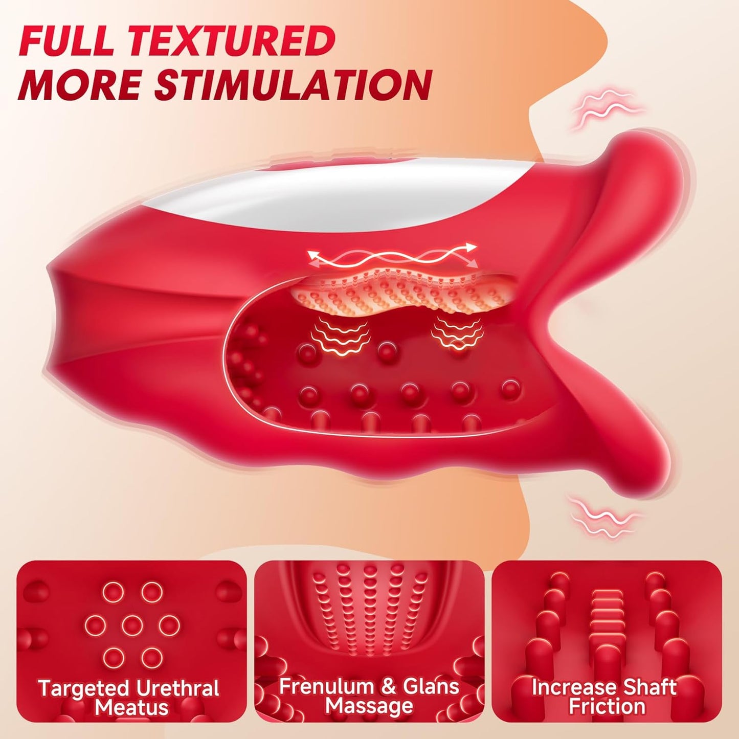 Male Sex Toys for Men – Waving Motion Male Maturbator, Hollow Out Design Male Sex Toy with AI APP for 10 Waving & 10 Vibrating in 3 Motors for 360° Blowjob Stroker Vibrator, Adult Sex Toy for Gay Men - SinfulX - 