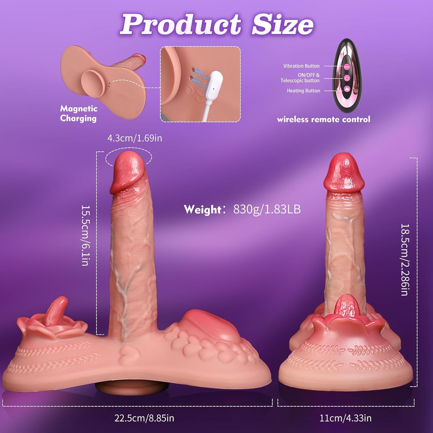InfernoRide Ride - On Thrusting Heating Dildo with Remote - SinfulX - 