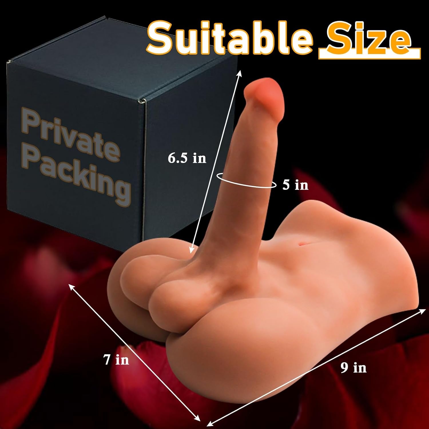 Male Sex Doll with Flexible Dildo, 5.07LB Realistic Sex Dolls with 5 Inch Huge Cock for Female Masturbation, Tight Anal for Gay Sex Toys, Adult Sex Toys Unisex Masturbator for Gay Couple Women - SinfulX - 