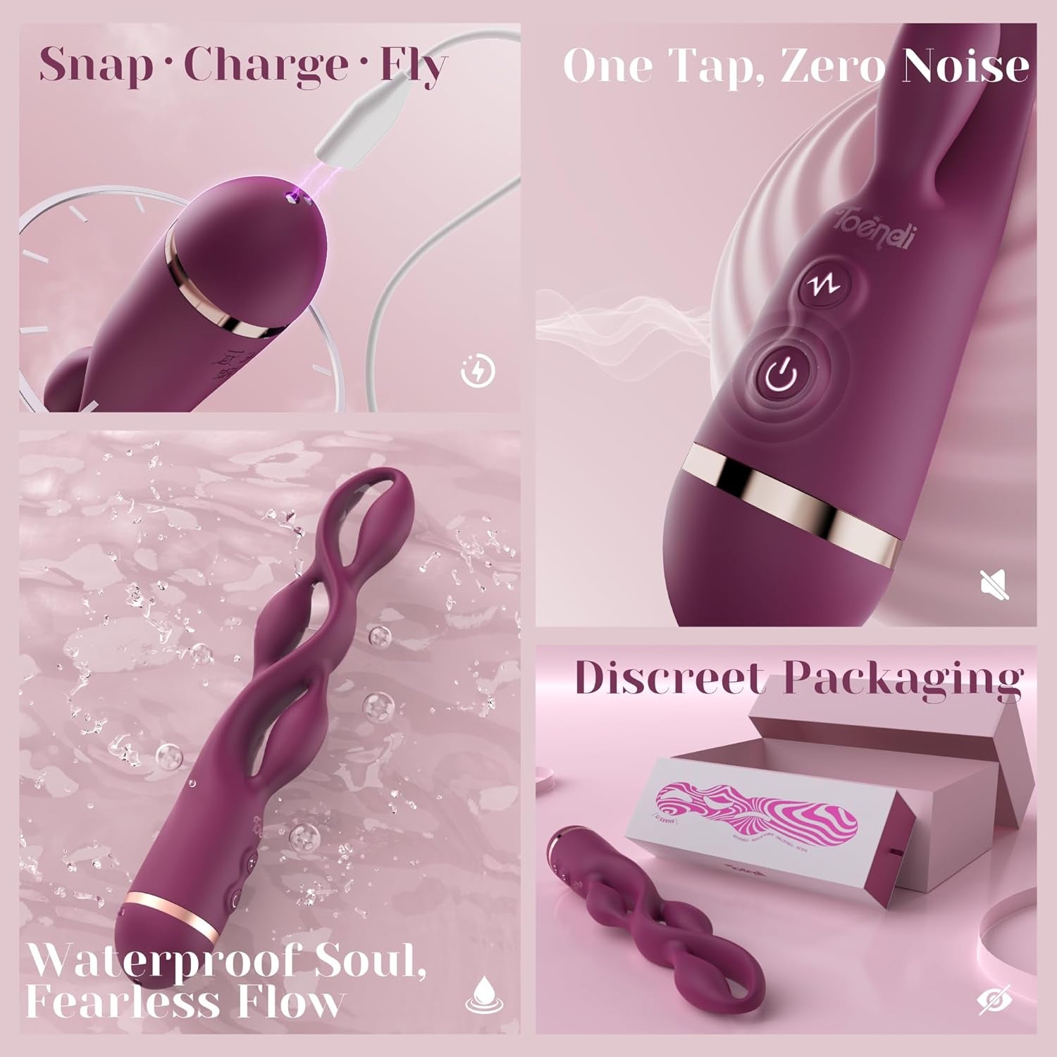G Spot Vibrator Adult Toy -  Premium Vibrators with 10 Modes, Triple Stimulation Full Silicone Silent Vibrator IPX7 Waterproof, Clitoral Anal Beeds Nipple Toys Adult Toys for Women Men Couple