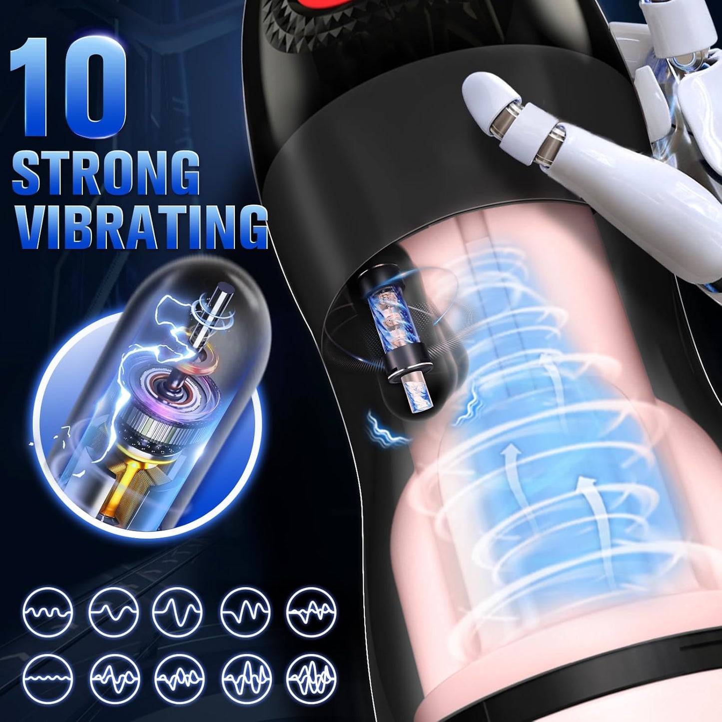 AIVibe AI APP Male Masturbator Heating Suction 10 Modes - SinfulX - Personal Care > Sexual Wellness > Male Suction Vibrator