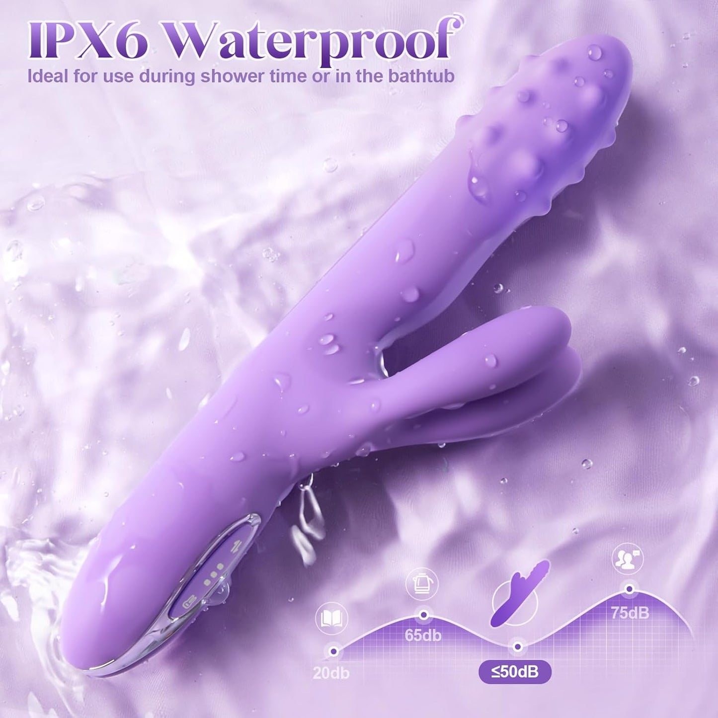 OrbitBead 360° Beads Thrusting Rabbit Vibrator 10 Modes Silicone - SinfulX - 
