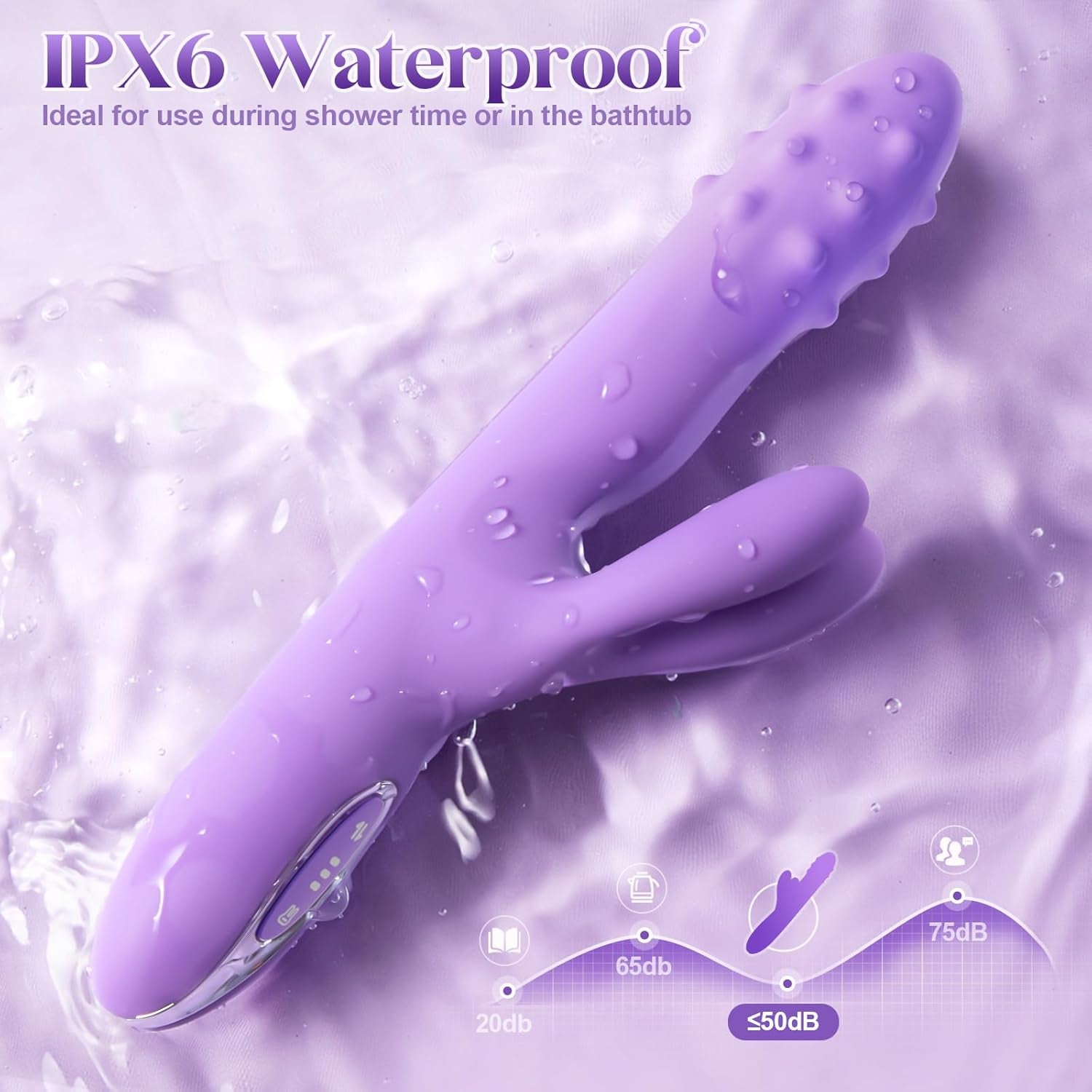 OrbitBead 360° Beads Thrusting Rabbit Vibrator 10 Modes Silicone - SinfulX - 