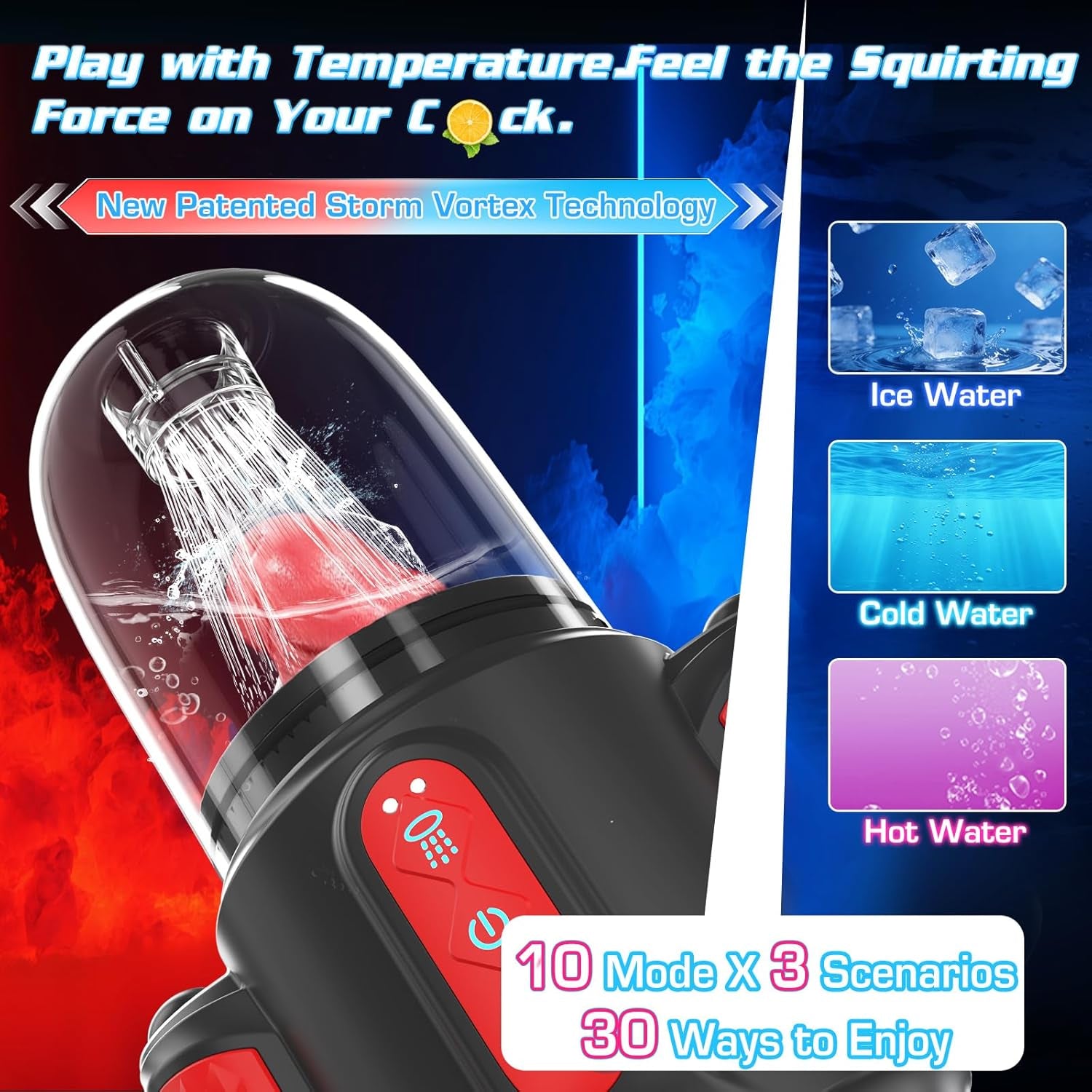 HydroPulse 7 - in - 1 Water Spray Rotating Suction Male Masturbator - SinfulX - Personal Care > Sexual Wellness > Male Suction Vibrator
