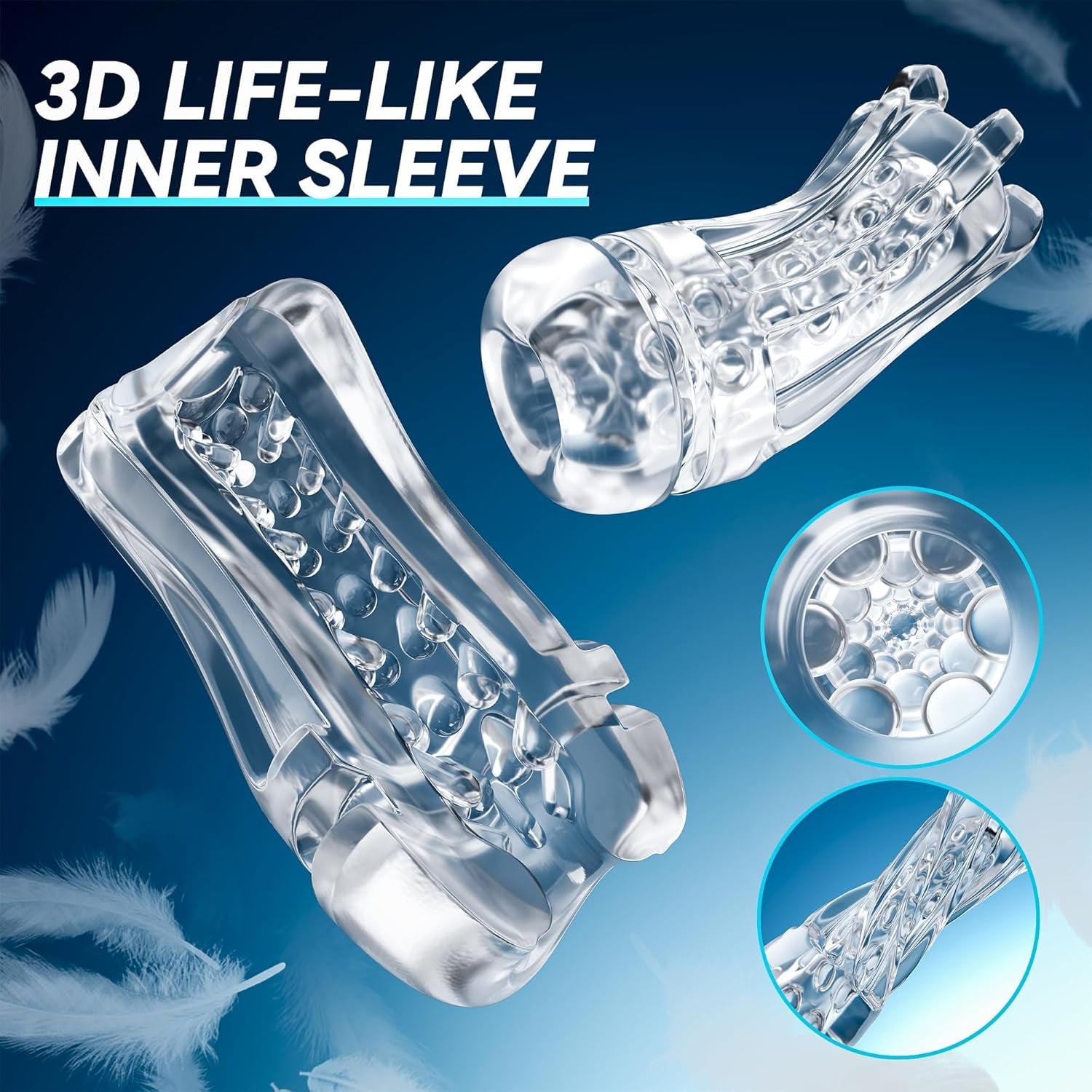 Male Masturbators Automatic with 7 Vibrating Modes & 3 Suction Modes, Strong Motor, 3D Textured Sleeve, USB Rechargeable Male Masturbator Easy to Clean - SinfulX - 