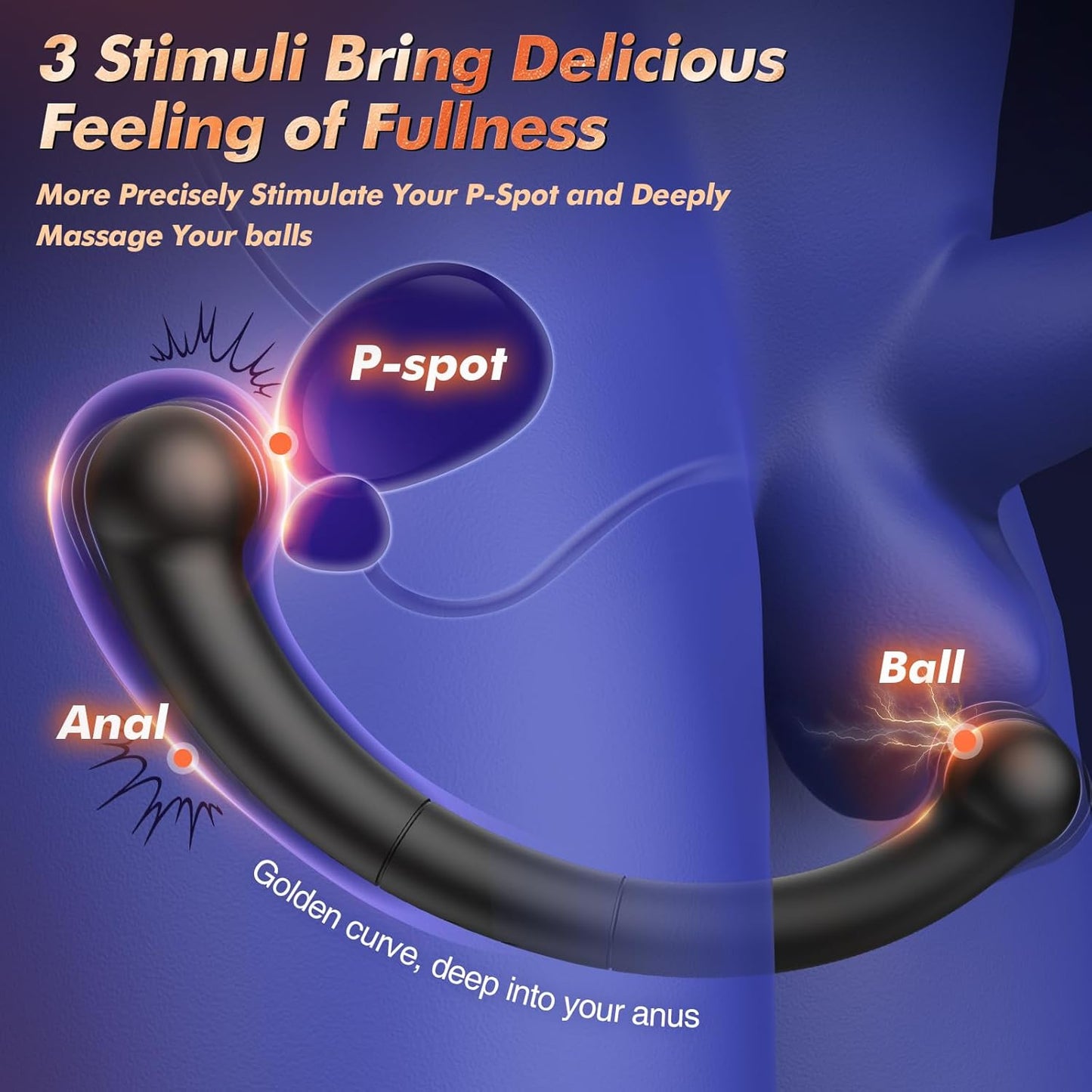 Vibrating Prostate Massager Stick, Butt Plug Adult Anal Toys Male Sex Toys for Men Beginner Experienced User Women Sex Toy with 10 Vibrating Anal Vibrator Plug G Sopt Dildo Wand for Couples - SinfulX - 