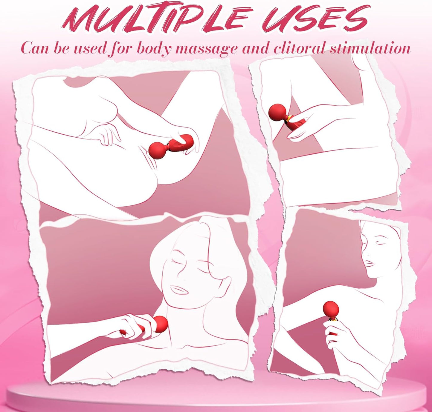 Vibrator Wand Sex Toys Women, Mini Vibrator Clitoral Stimulator with 10 Vibration Modes, Adult Toys for Women Vibrating Wand Massager, Vibrators Waterproof Female Sex Toys Adult Sex Toys & Games
