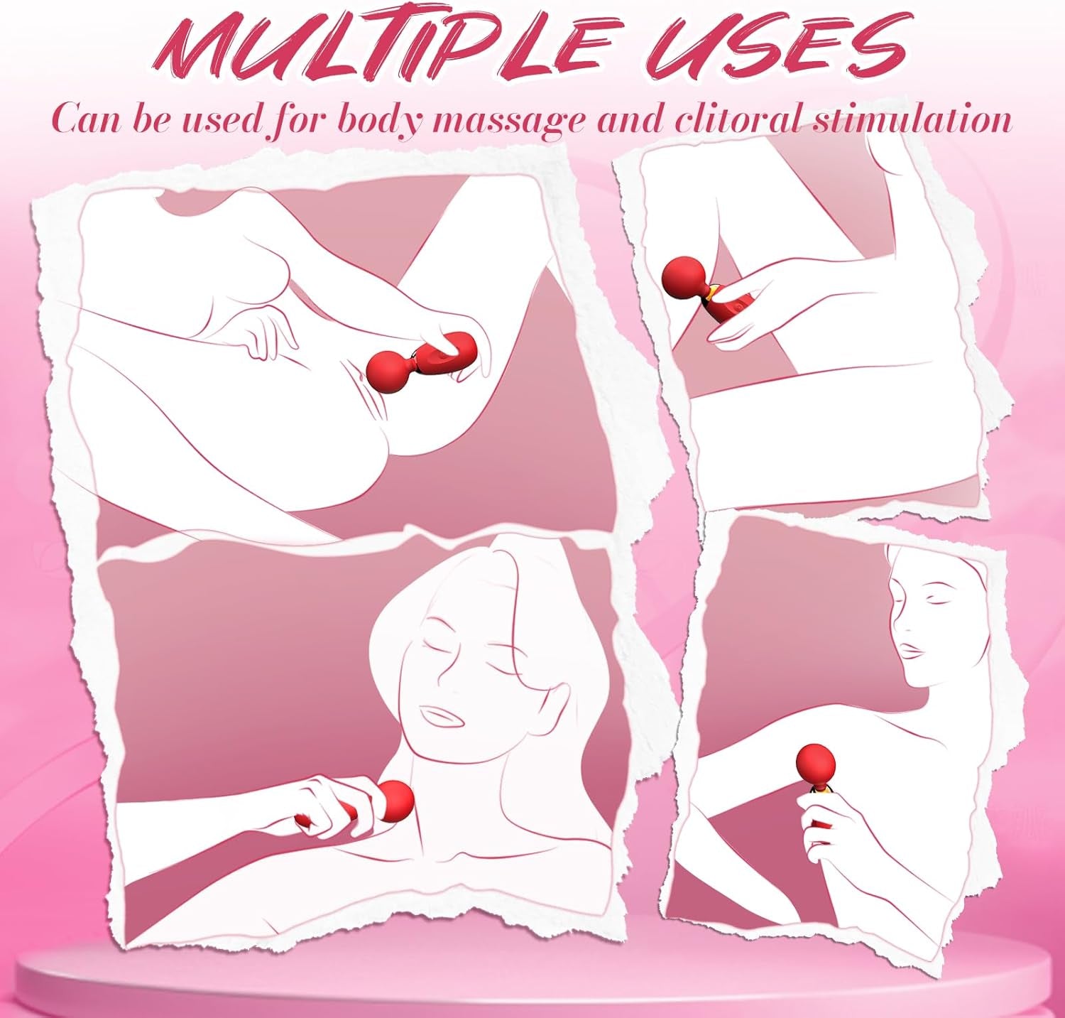 Vibrator Wand Sex Toys Women, Mini Vibrator Clitoral Stimulator with 10 Vibration Modes, Adult Toys for Women Vibrating Wand Massager, Vibrators Waterproof Female Sex Toys Adult Sex Toys & Games