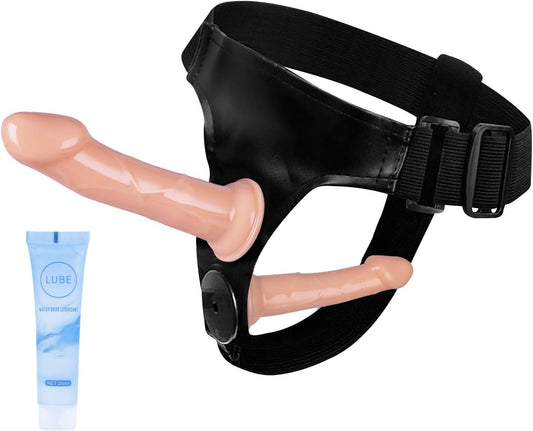 Harness Strap - On Realistic Dildos - Adjustable Strapless Strap - On Dildos with 2 Removeable Dildo Anal G - Spot Stimulation Sex Toys for Women Couples Lesbian (Double Dildo Flesh) - SinfulX - 