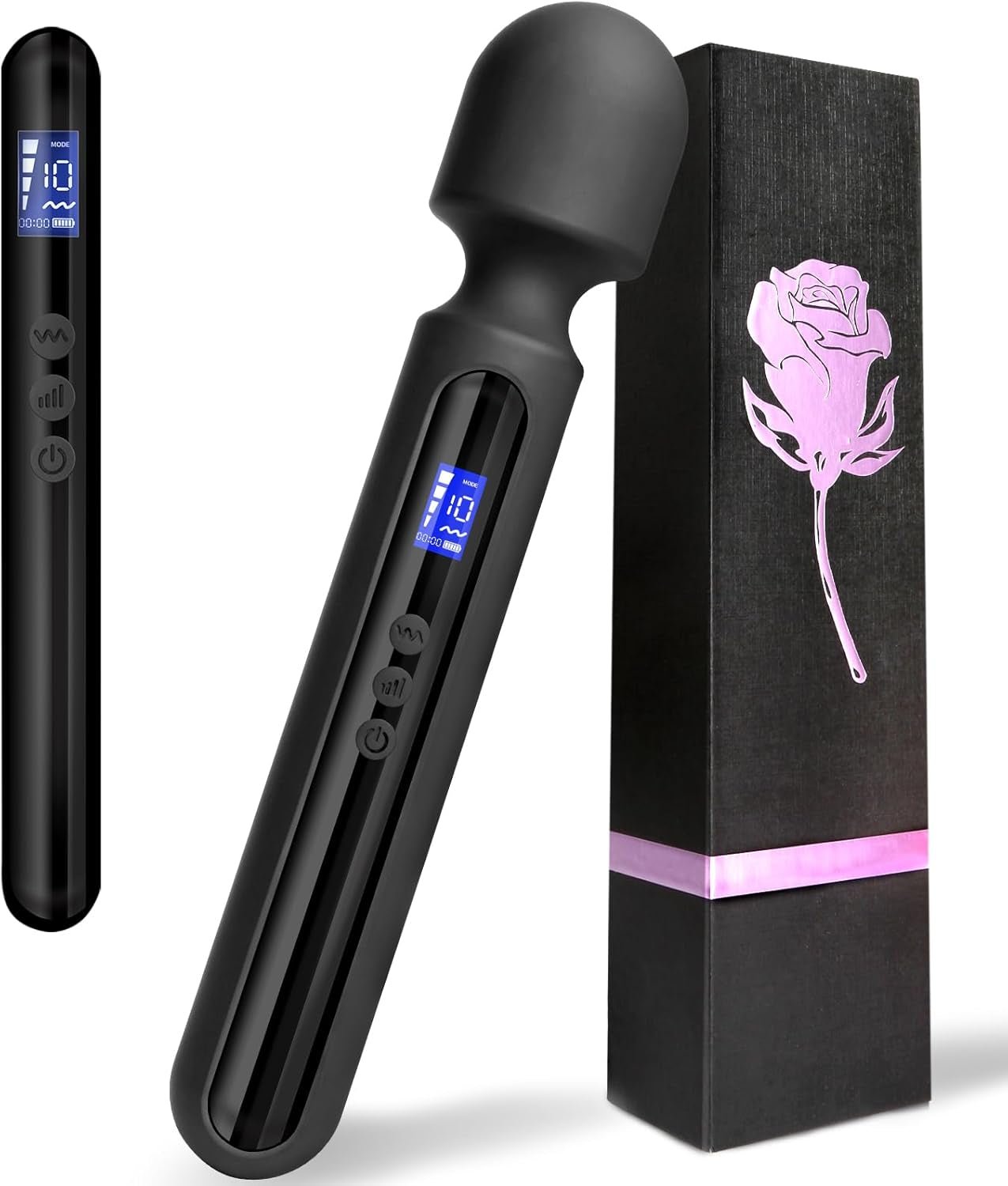 MidnightCommand 12" Wand Vibrator LCD Display 10 Patterns Waterproof - SinfulX - Personal Care > Sexual Wellness > Wand Vibrator