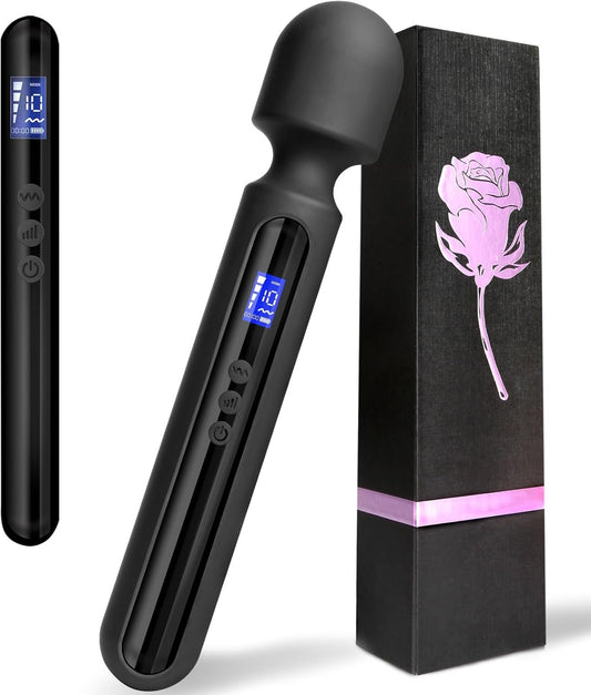 MidnightCommand 12" Wand Vibrator LCD Display 10 Patterns Waterproof - SinfulX - Personal Care > Sexual Wellness > Wand Vibrator