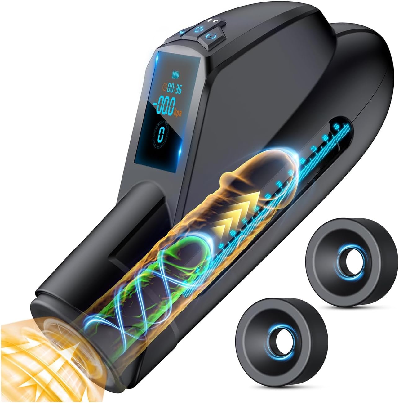 Electric Penis Pump Sex Toys - Pumps & Enlargers Submarine Vacuum Sex Toy for Men, Penis Extender Pumps for ED with 9 Suction Modes, Adult Toys for Men Dick Pump, Automatic Pocket Pussy Pump - SinfulX - 