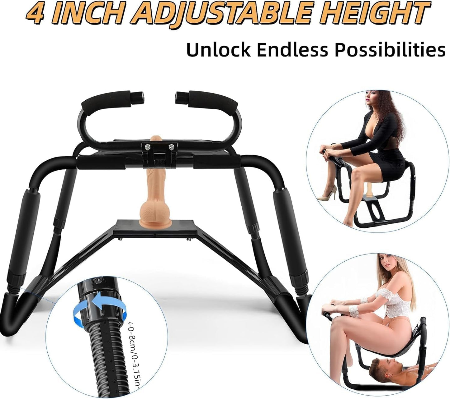 SinApex 500lb Support Sex Chair | Adjustable BDSM Sex Bench