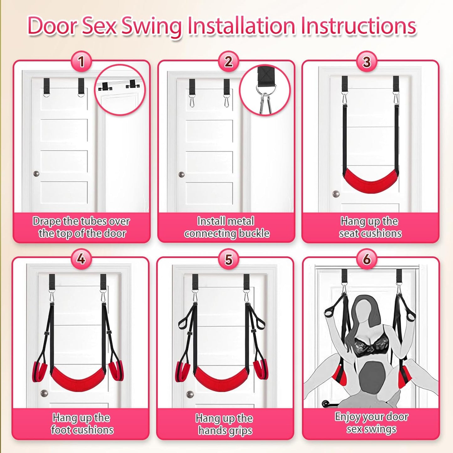 ShadowLift Adjustable BDSM Door Swing for Couples - SinfulX - 