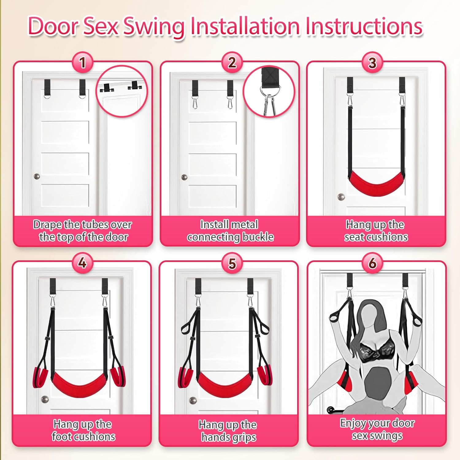 ShadowLift Adjustable BDSM Door Swing for Couples - SinfulX - 
