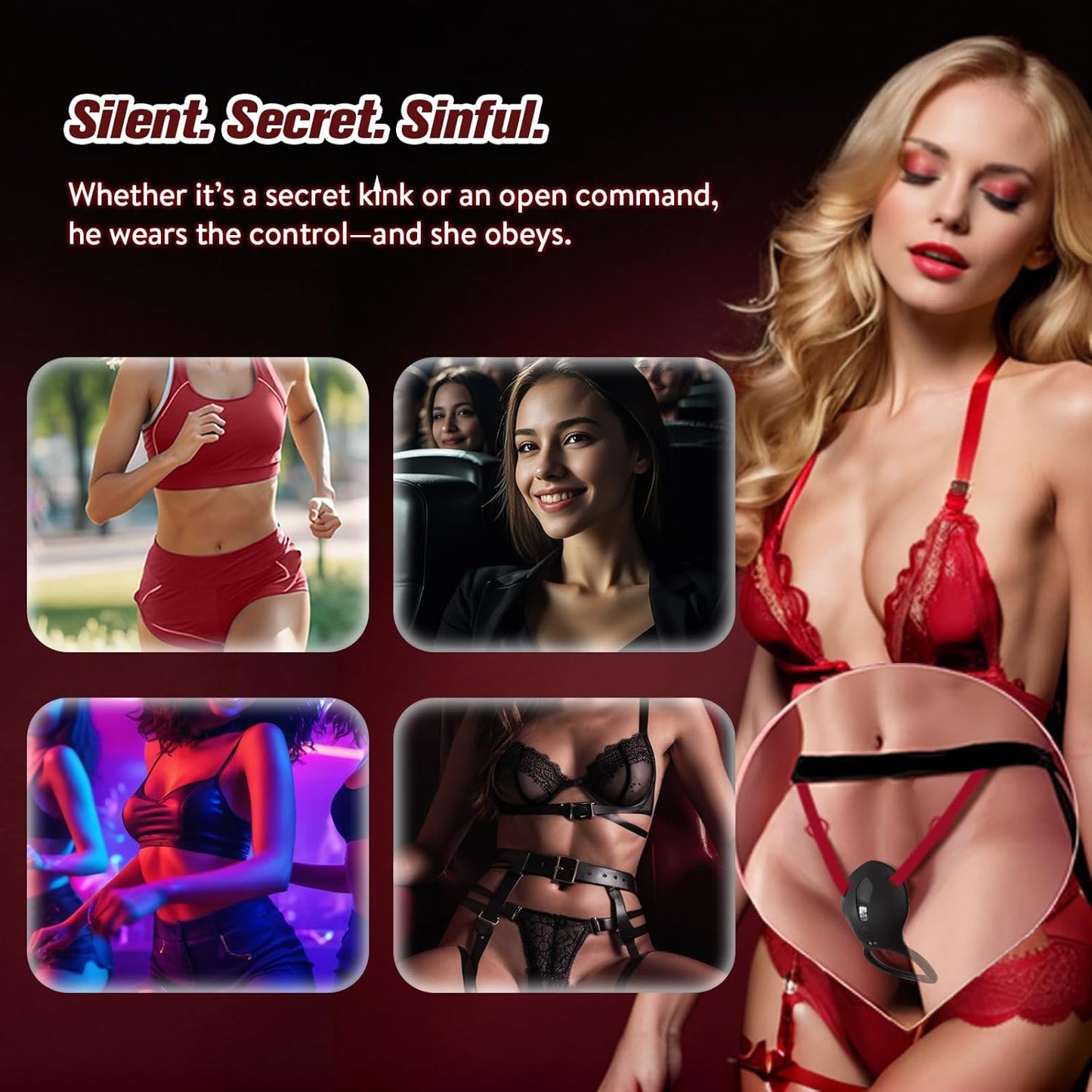 SilentBloom Wearable Clit Vibrator App Remote Quiet Waterproof - SinfulX - Personal Care > Sexual Wellness > Couples Cock Ring