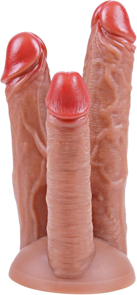 Realistic Double - Headed Big Dildo(6.7''/7.7''/8.7''),Thick Silicone Dual Side Dildo with Suction Cup,Xl Realistic Wide Penis, Anal, Vaginal,And G - Spot Large Double - Ended Penis for Female Male - SinfulX - 