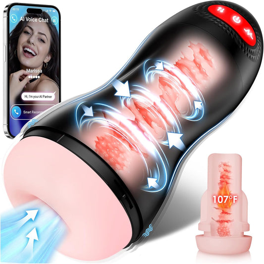 AIVibe AI APP Male Masturbator Heating Suction 10 Modes - SinfulX - Personal Care > Sexual Wellness > Male Suction Vibrator