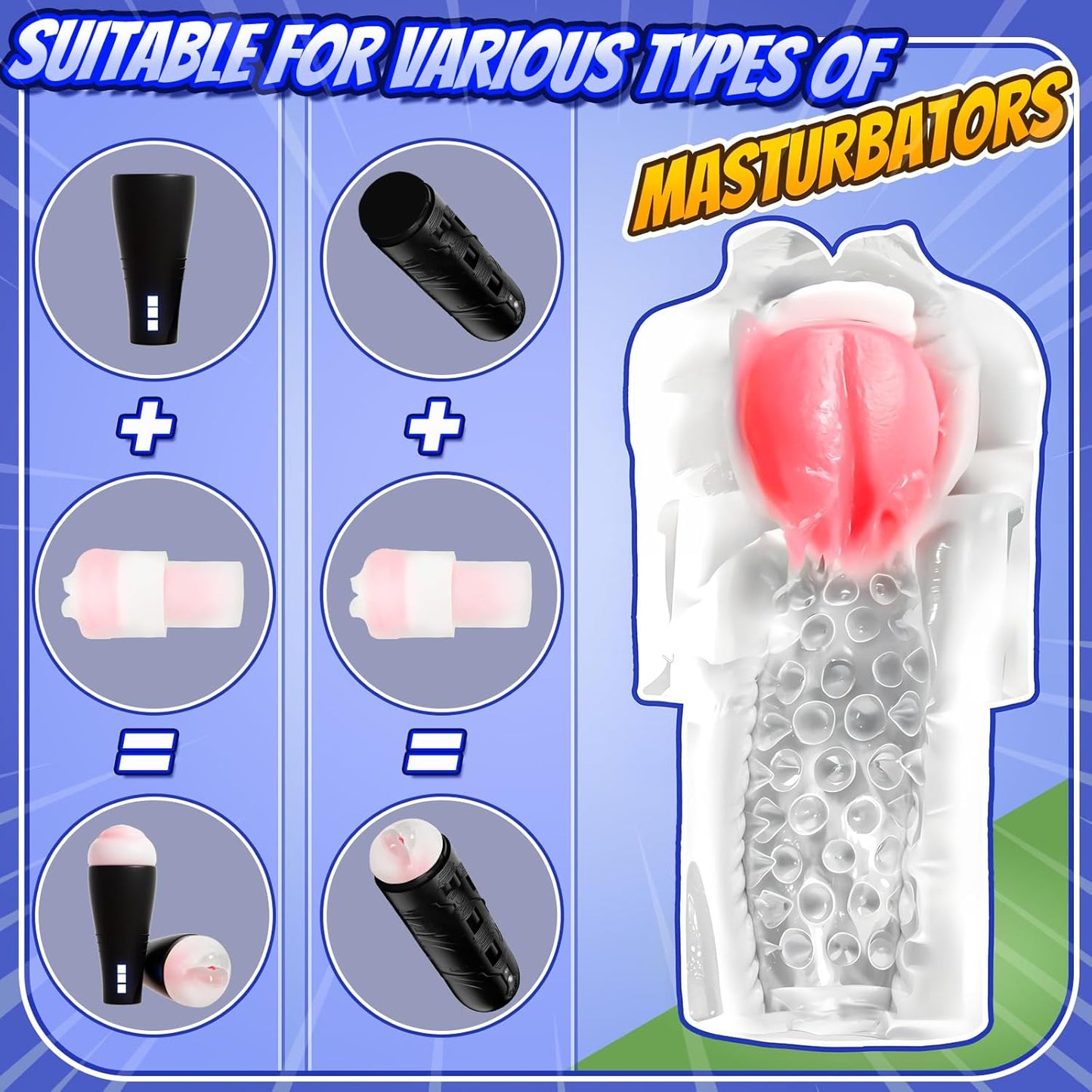 Pocket Pussy Sleeve Adapted to Any Penis Pump or Male Masturbator, Mouth Shaped, Adult Sex Toy, Washable and Portable, Clear (Red Tongue) - SinfulX - 