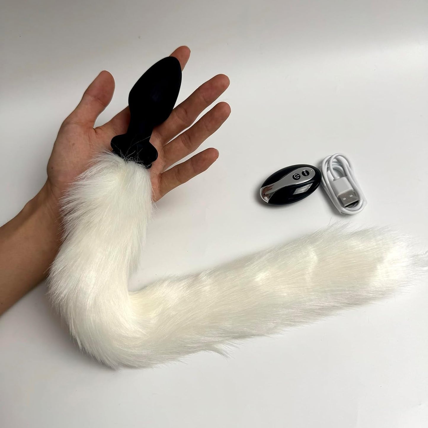 FrostPulse Remote Control Fox Tail Vibrating Anal Plug - SinfulX - 